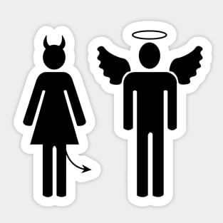 Angel and demon couple Sticker